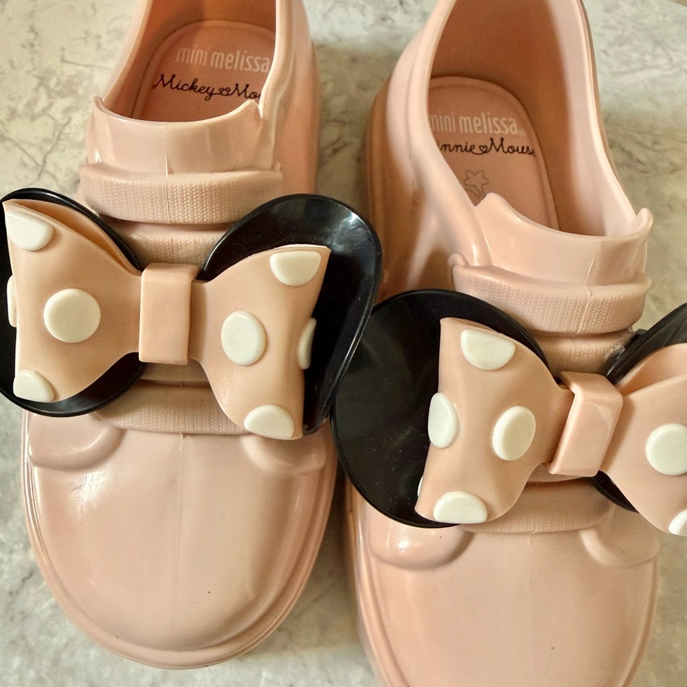 Mini Melissa Kids Pink Bow Minnie Mouse Shoes